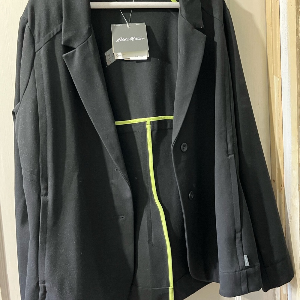 Eddie Bauer Women's Black Blazer with Lime Accents